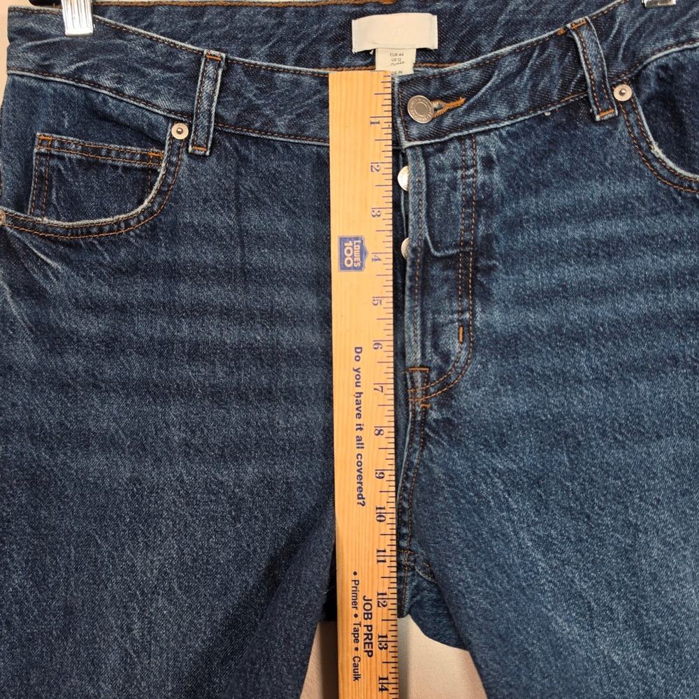 H&M Jeans Women's 12 High Rise Wide Leg Button Fly Medium Wash Relaxed - Picture 5 of 16